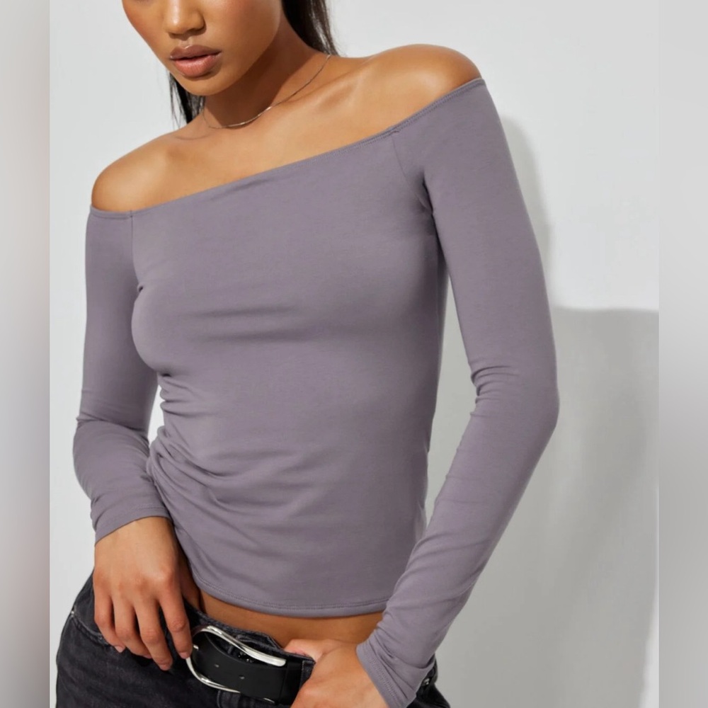 Garage Off Shoulder Long Sleeve Top